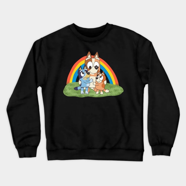 Vintage Mothers Days By Bluey Family Rainbows Garden Crewneck Sweatshirt by 80sCartoons.Club